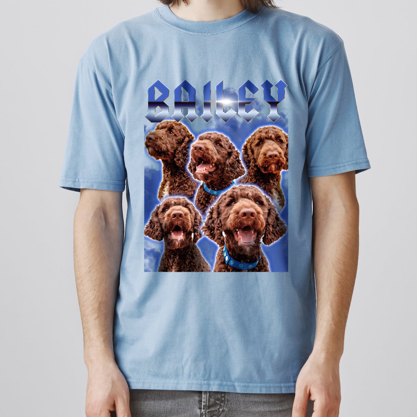 Custom Vintage Pet Tee, Personalised bootleg t-shirt with Your Dog Cat Photo