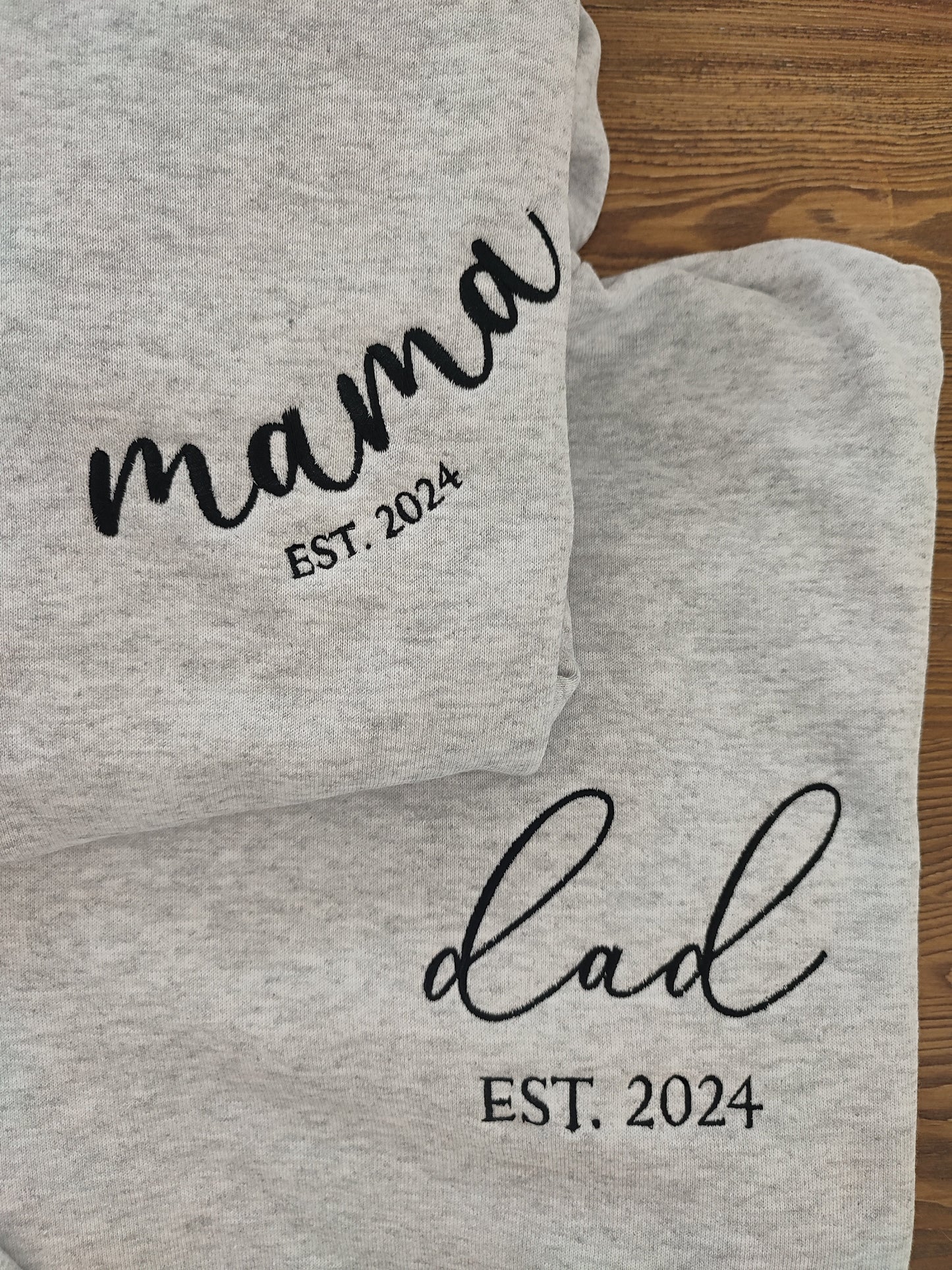 Embroidered Mom Dad Est With Kids Names On Sleeve