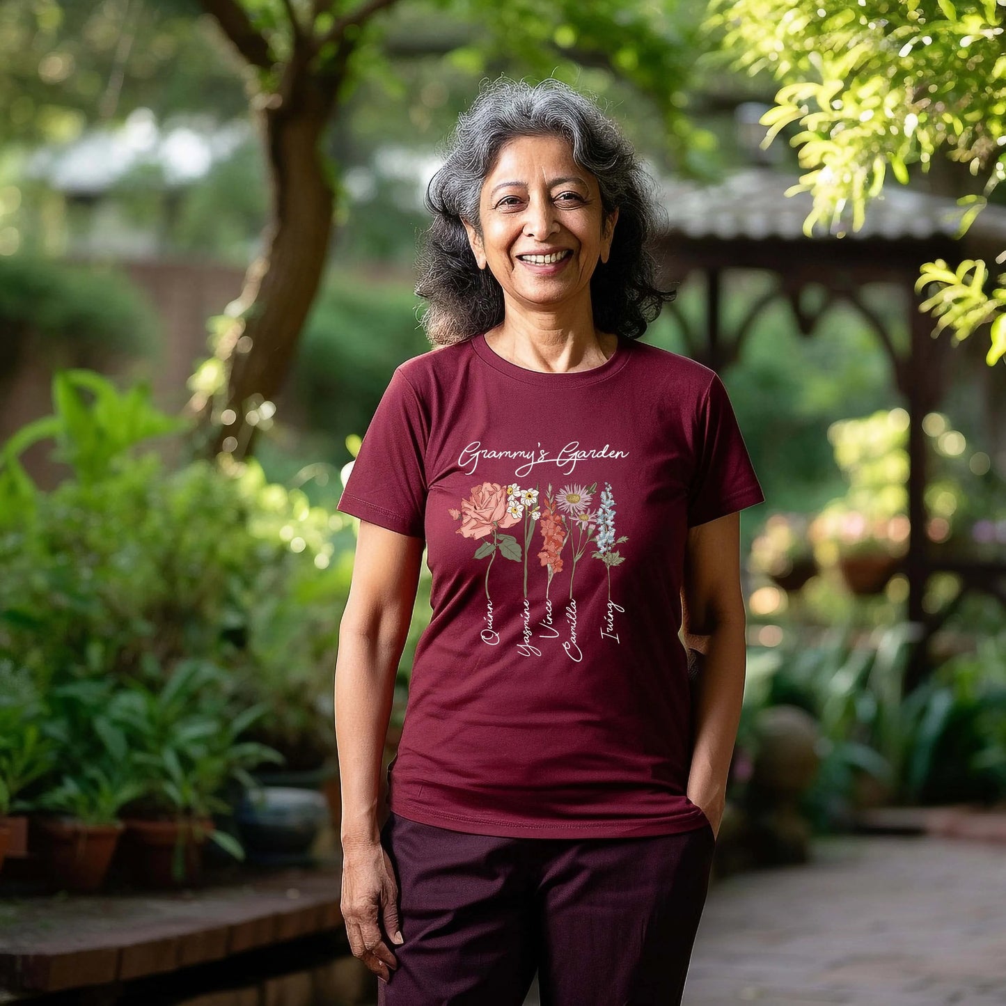 Grandma's Garden Shirt, Custom Birth flower T-shirt, Gift for Grandma