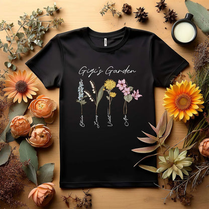 Grandma's Garden Shirt, Custom Birth flower T-shirt, Gift for Grandma