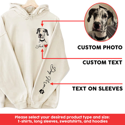 Personalized Print Sweatshirt Hoodie With Dog Cat Photo And Name