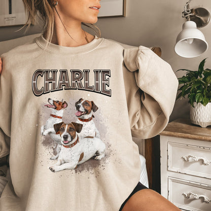 90s Personalized Pet Sweater with Pet Photo Name