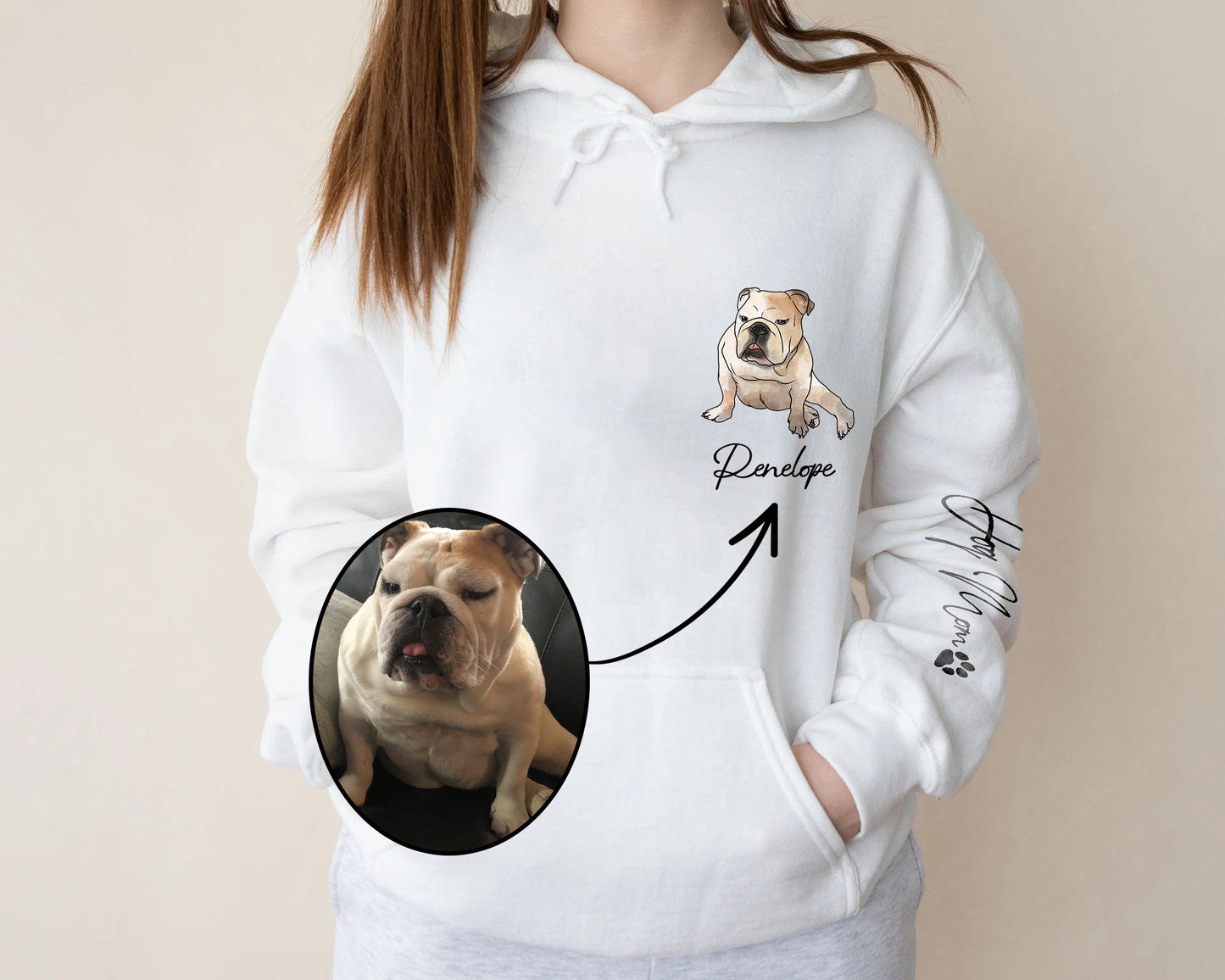 Personalized Print Sweatshirt Hoodie With Dog Cat Photo And Name