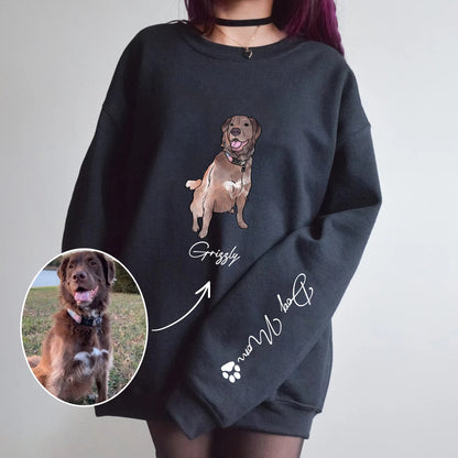 Personalized Print Sweatshirt Hoodie With Dog Cat Photo And Name