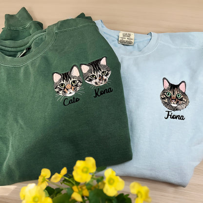 Embroidered Sweatshirt Custom Pet Face & Name