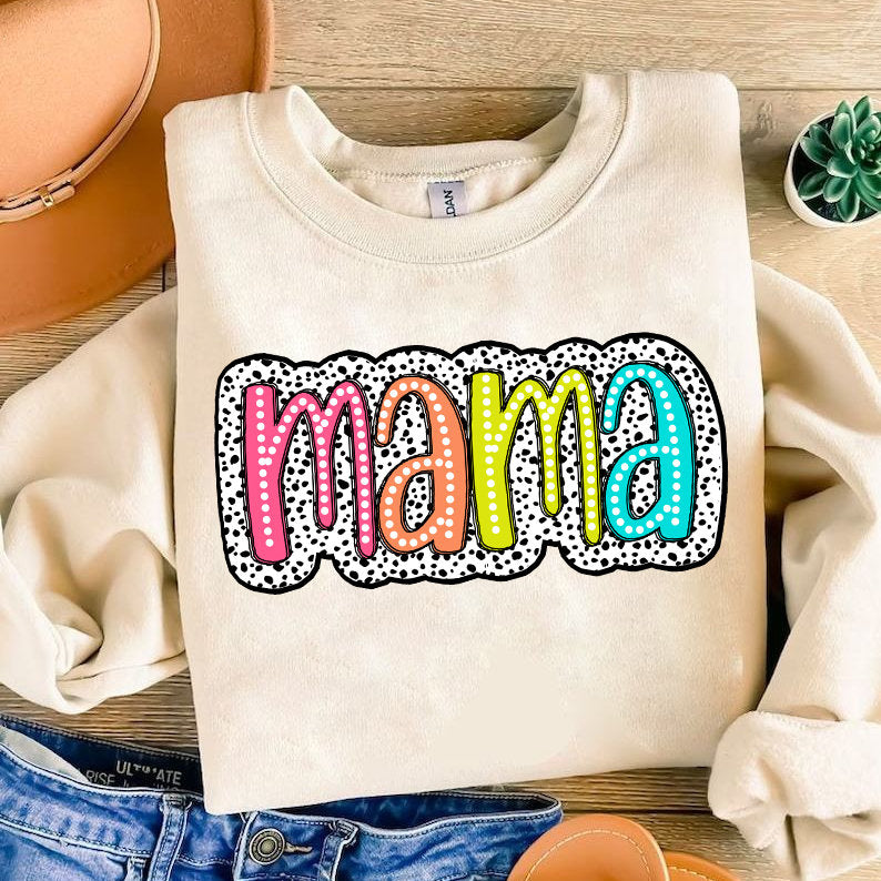 Custom Colorful Mama Dalmatiner Dots Tops, New Gift for Mothers Day