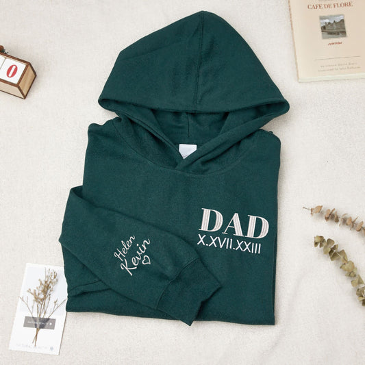 Custom Dad Hoodies with Kids Names, Father's Day Gifts