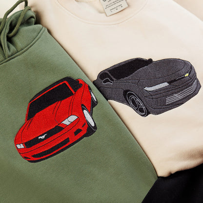 Custom Car from Photo Embroidered Sweatshirt, Best Gifts For Men