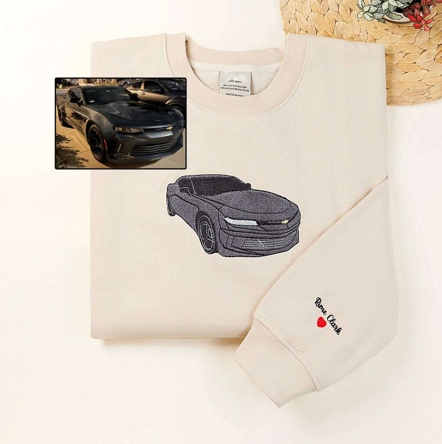 Custom Car from Photo Embroidered Sweatshirt, Best Gifts For Men