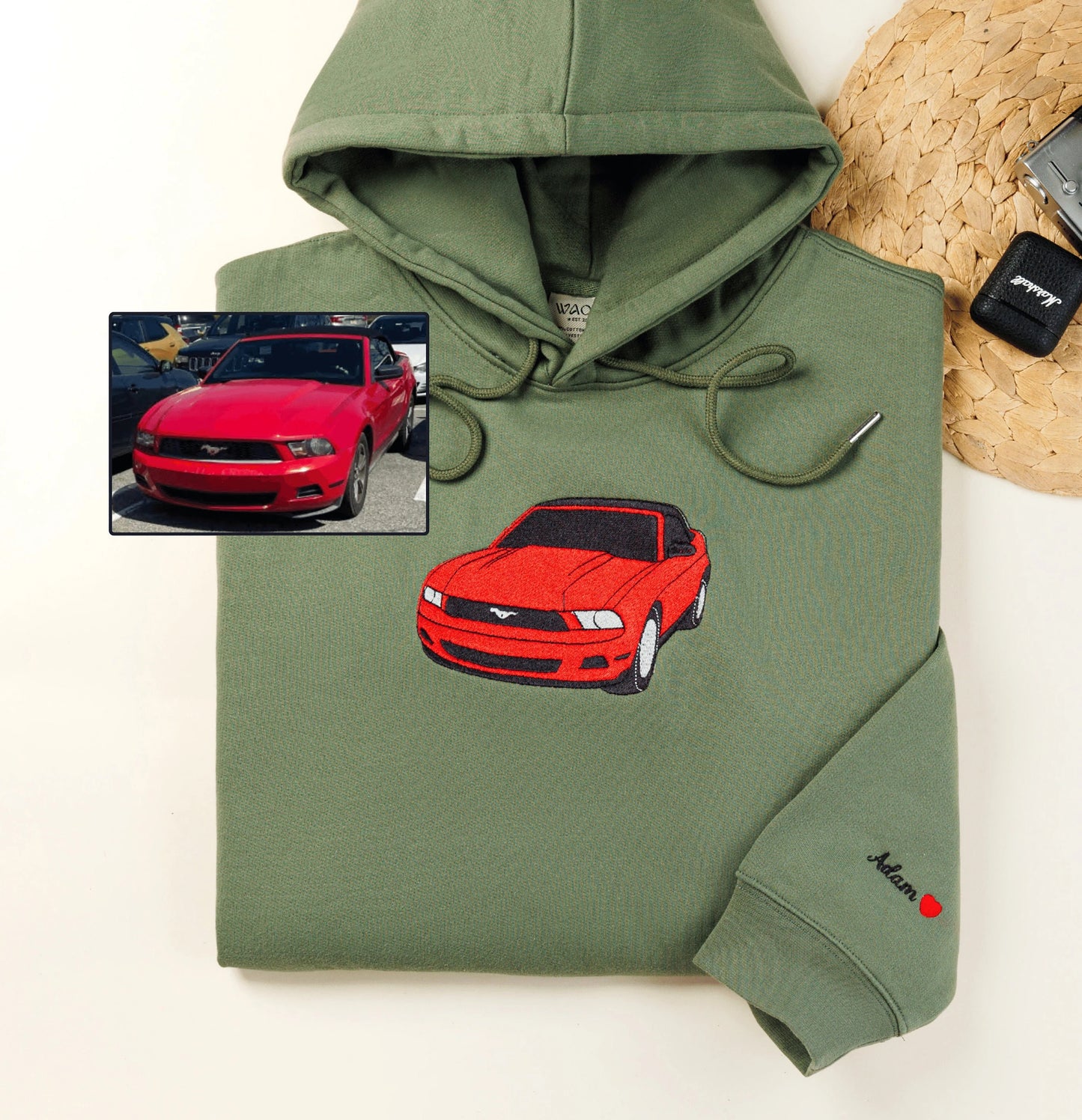 Custom Car from Photo Embroidered Sweatshirt, Best Gifts For Men