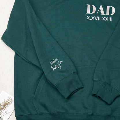 Custom Dad Hoodies with Kids Names, Father's Day Gifts