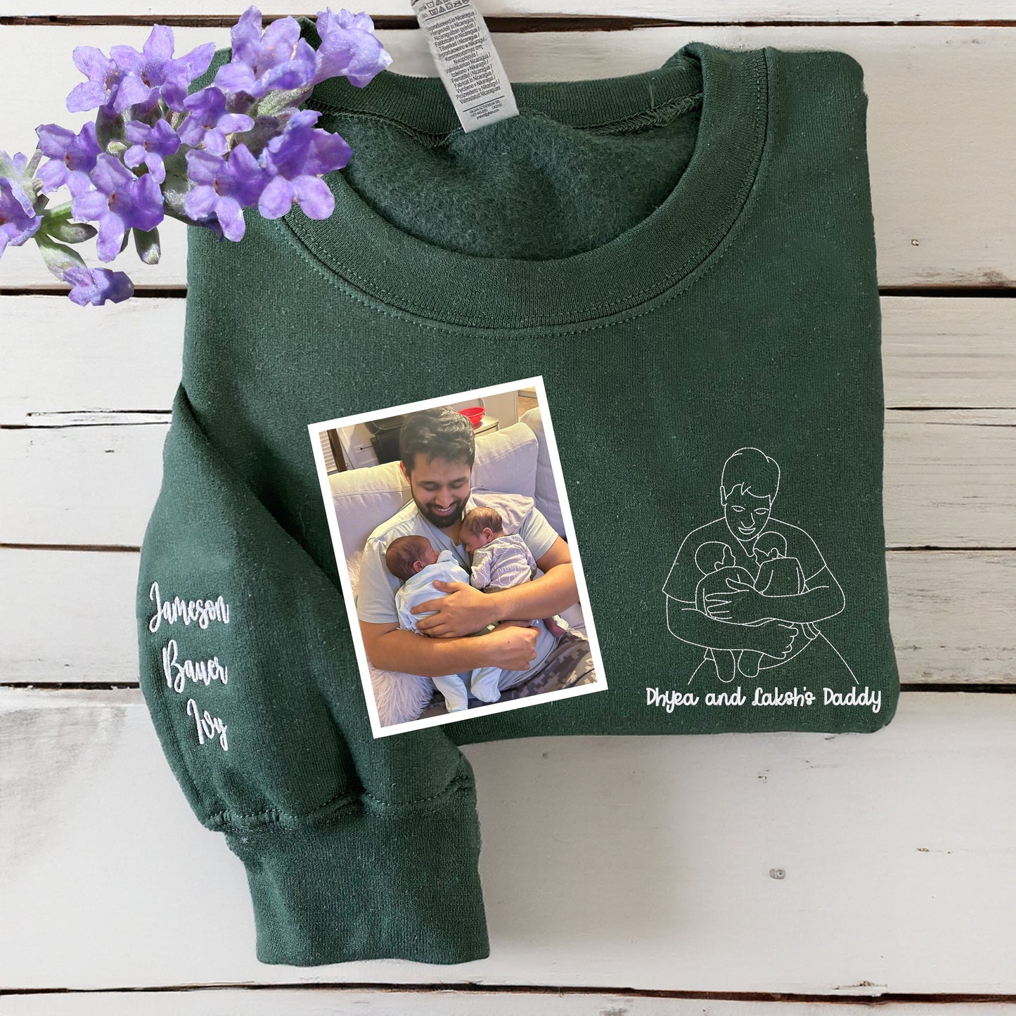 Custom Embroidered Father Day Sweatshirt, Dad Hoodie