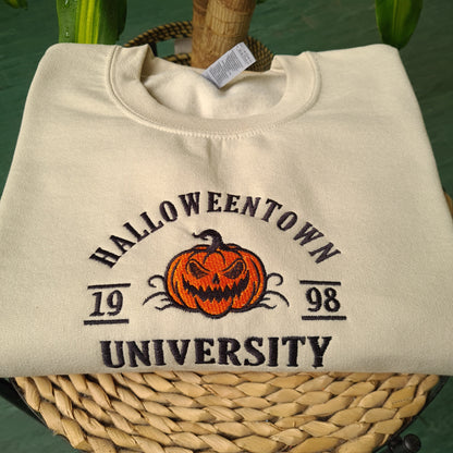 Halloween Town Embroidery Sweatshirt