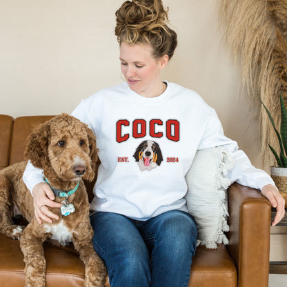 Personalized Pet Face Embroidered Sweatshirt from Your Image