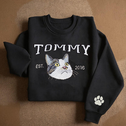 Personalized Pet Portrait Embroidered EST Sweatshirt for Pet Lover