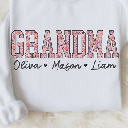 Custom Grandma Sweatshirt with Grandkids Names