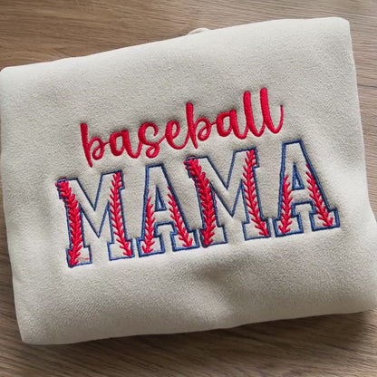 Embroidered Baseball Mama Crewneck Sweatshirt