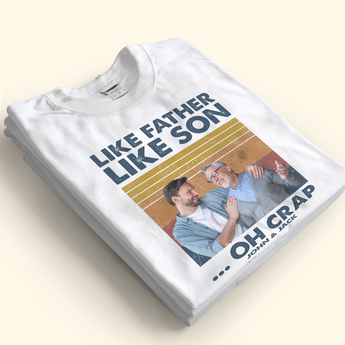 Family - Like Father Like Son Custom Photo - Personalized T-Shirt