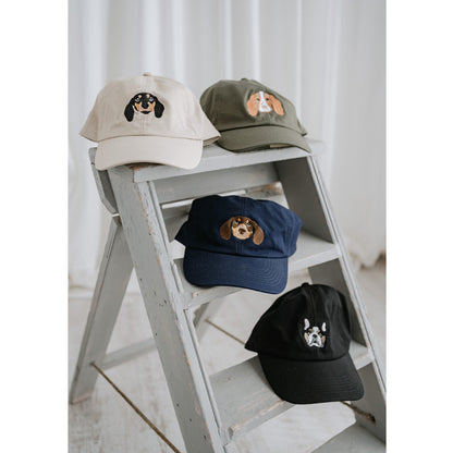 Embroidered Pet Portrait Organic Cotton Baseball Cap