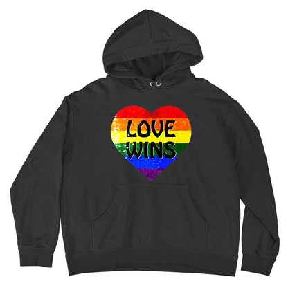 Custom Love Wins Flip Sequin Hoodie (Double Print)