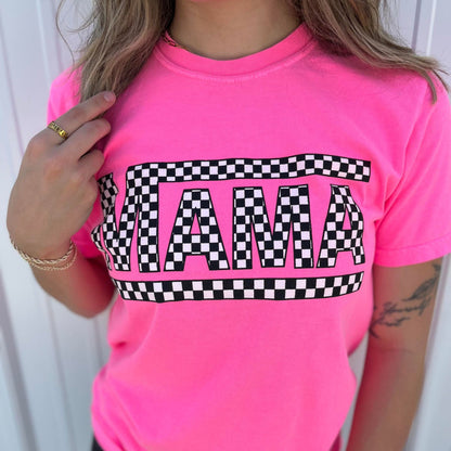 Checkered Family T-Shirt, Mama Checkered Tee, Dad Checkered Tee, gift for mothers day