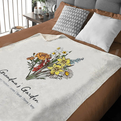 Mom's Garden is Her Children Customized Winter Blanket