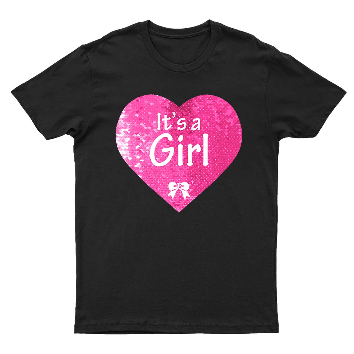 Boy or Girl - Gender Reveal Party Flip Sequin Shirt (Heart)