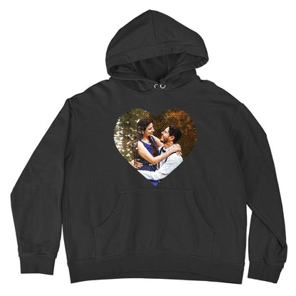 Custom Heart Beat Flip Sequin Hoodie (Double Print)