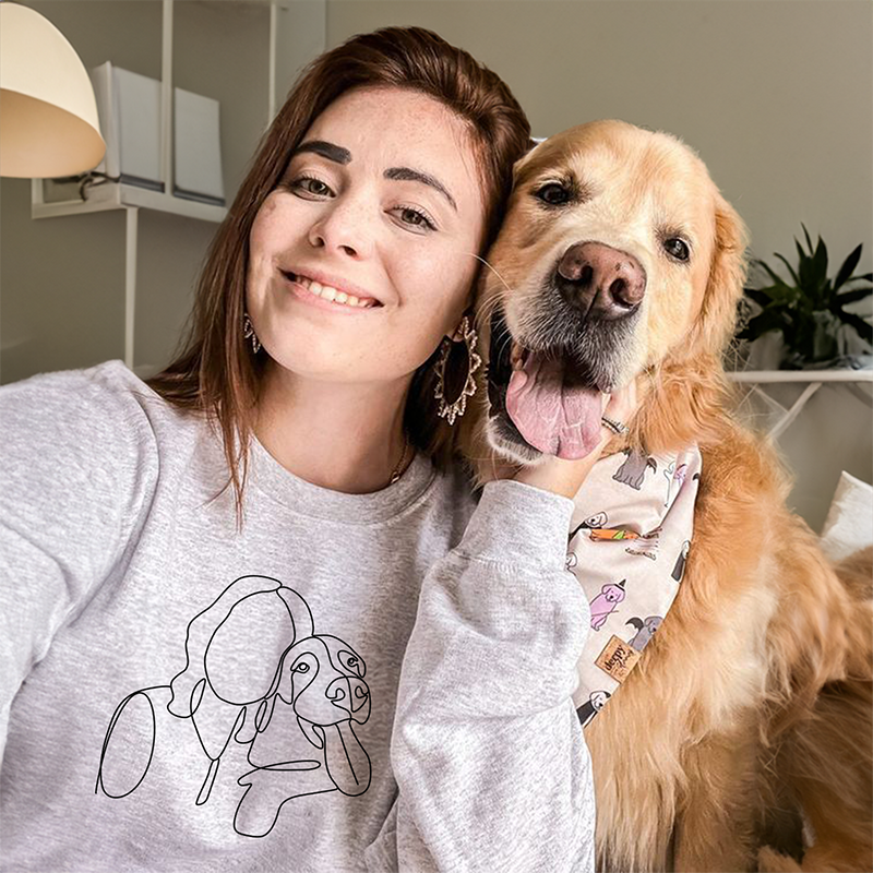 Embroidered Personalised Outlined Photo Portrait Sweatshirt