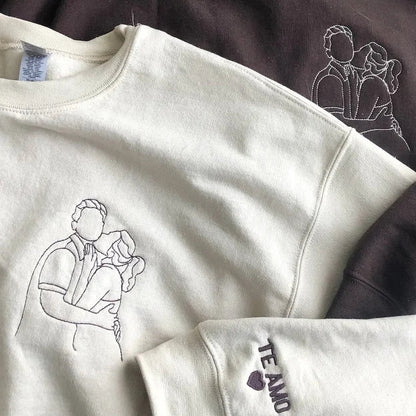 Personalized Embroidered Outline Photo Sweatshirt