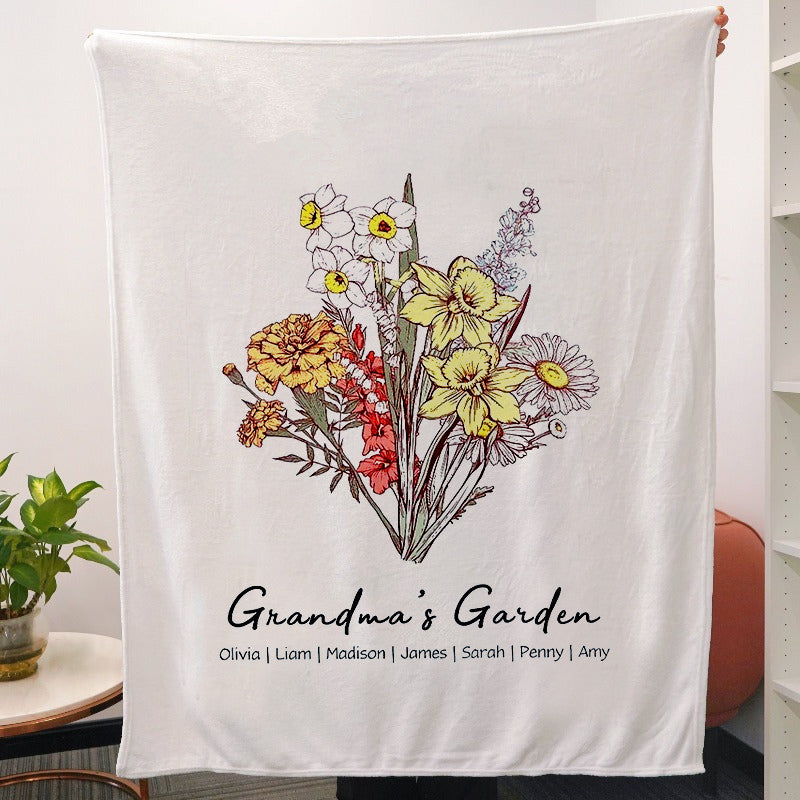 Mom's Garden is Her Children Customized Winter Blanket