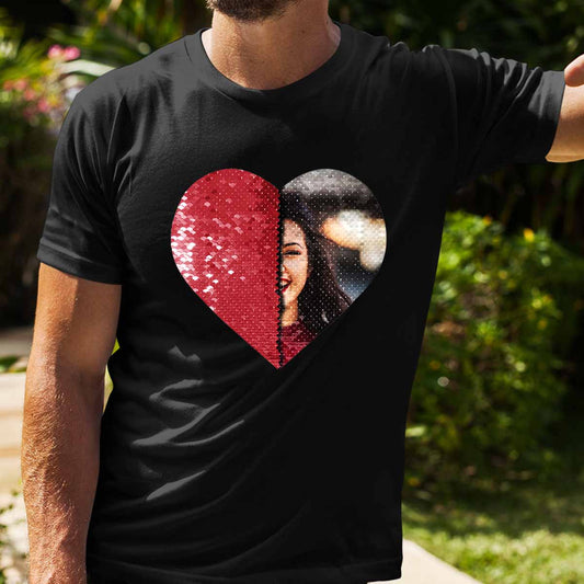 Custom Flip Sequin Shirt (Heart)