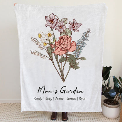 Mom's Garden is Her Children Customized Winter Blanket