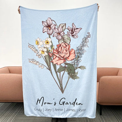 Mom's Garden is Her Children Customized Winter Blanket