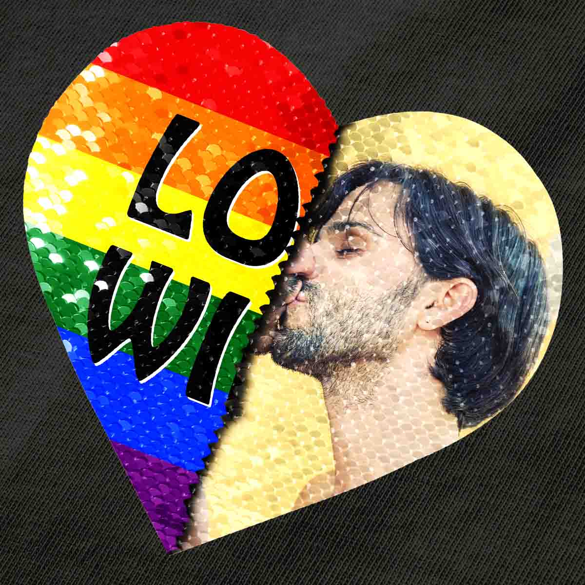 Custom Love Wins Flip Sequin Hoodie (Double Print)