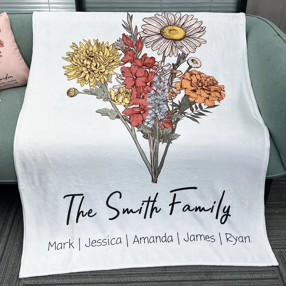 Mom's Garden is Her Children Customized Winter Blanket