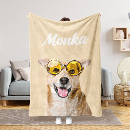 Personalized Pet Photo Blanket, for Pet Lover Gifts