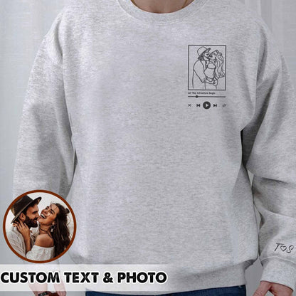 Plus Velvet Style-Custom Photo Sweatshirt Couple Hoodie Perfect Gift For Him