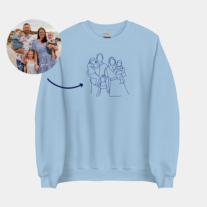 Embroidered Personalised Outlined Photo Portrait Sweatshirt