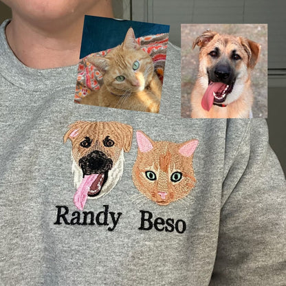 Custom Embroidered Pet Sweatshirt, Personalized with Your Pet’s Photo Embroidery Hoodie