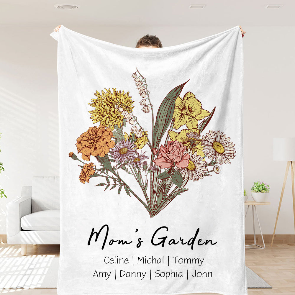 Mom's Garden is Her Children Customized Winter Blanket