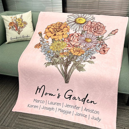 Mom's Garden is Her Children Customized Winter Blanket