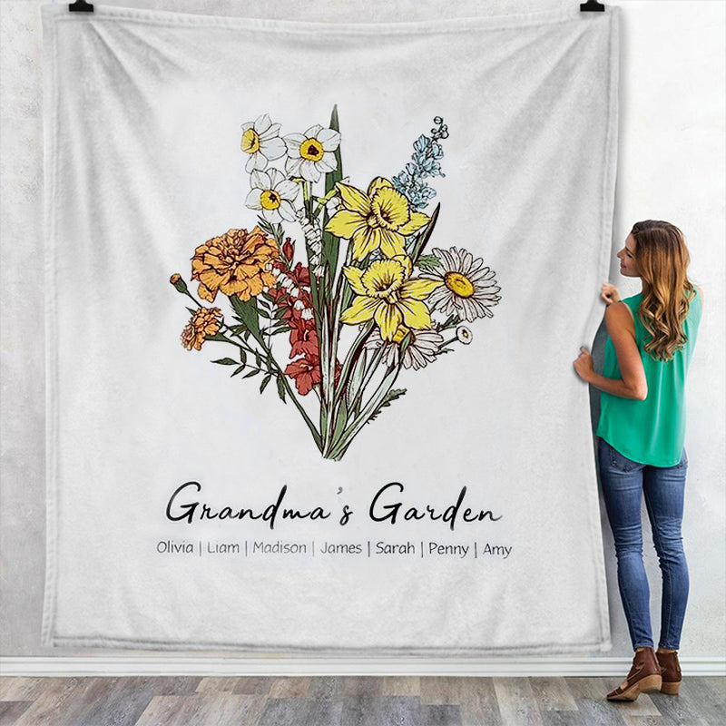 Mom's Garden is Her Children Customized Winter Blanket