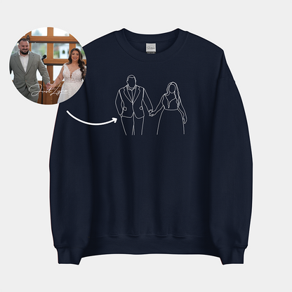 Embroidered Personalised Outlined Photo Portrait Sweatshirt