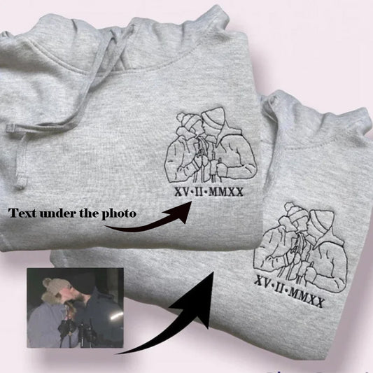 Personalized Embroidered Outline Photo Sweatshirt