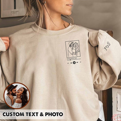 Plus Velvet Style-Custom Photo Sweatshirt Couple Hoodie Perfect Gift For Him