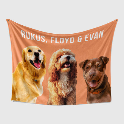 Personalized Pet Photo Blanket, for Pet Lover Gifts