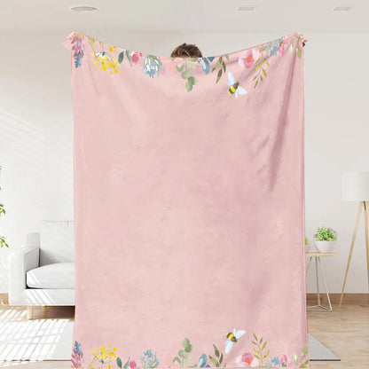 First Mom Now Grandma - Birth Flower Family Customized Blanket