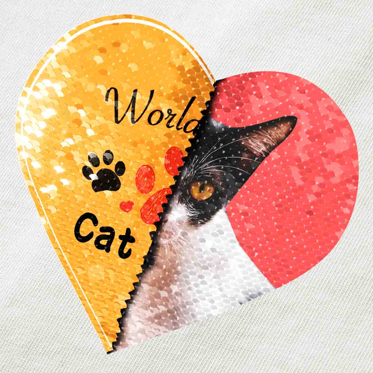 Custom World's Best Cat Mom Sequin Shirt (Double Print)